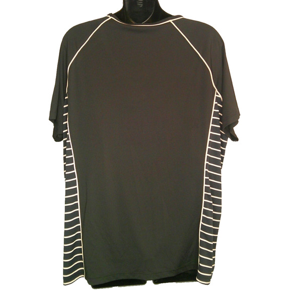 Liz Claiborne Woman Stretch 1X Black Short Sleeve V-neck Athletic Shirt NEW - Picture 4 of 10
